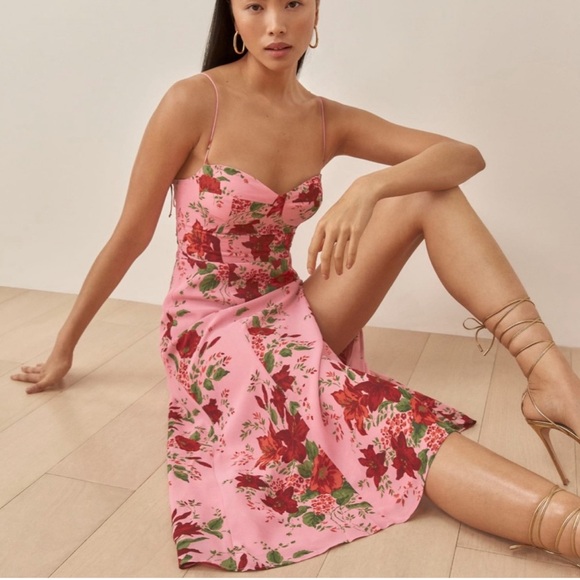 New! Reformation Juliette Valeria Rose, Pink Floral Size 8 - Picture 2 of 12